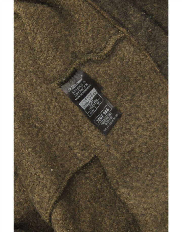 Jaqueta de lã feminina Marks & Spencer Reino Unido 18 XL cáqui poliéster