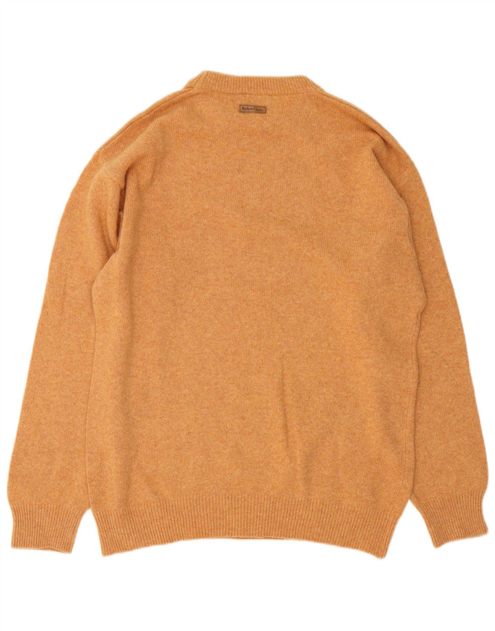 Suéter masculino Marlboro Classics com gola redonda, grande laranja manchado
