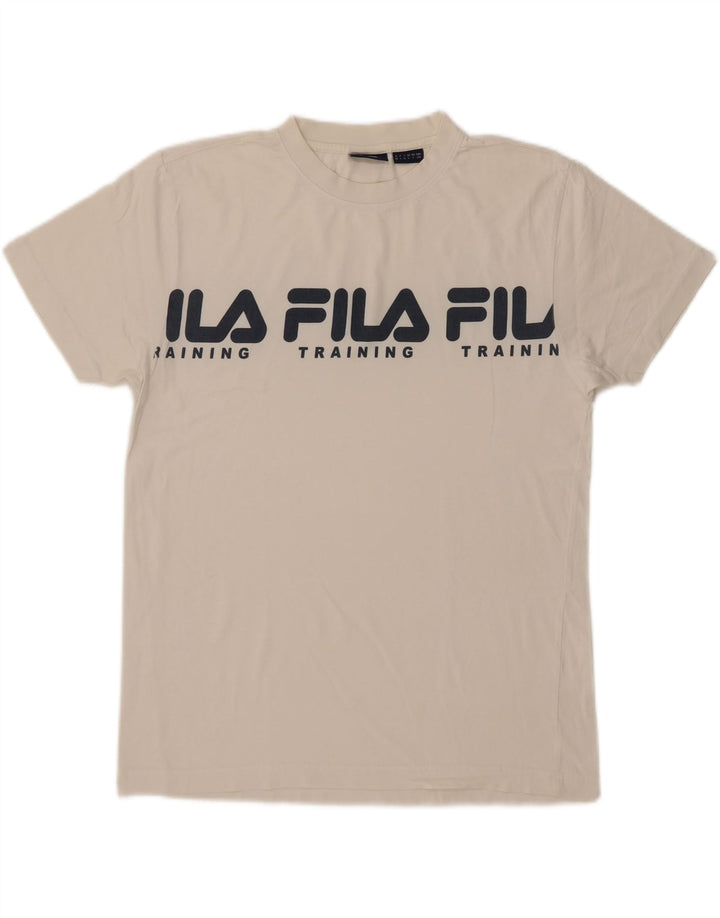 Fila Mens Graphic T-Shirt Top Grande Branco