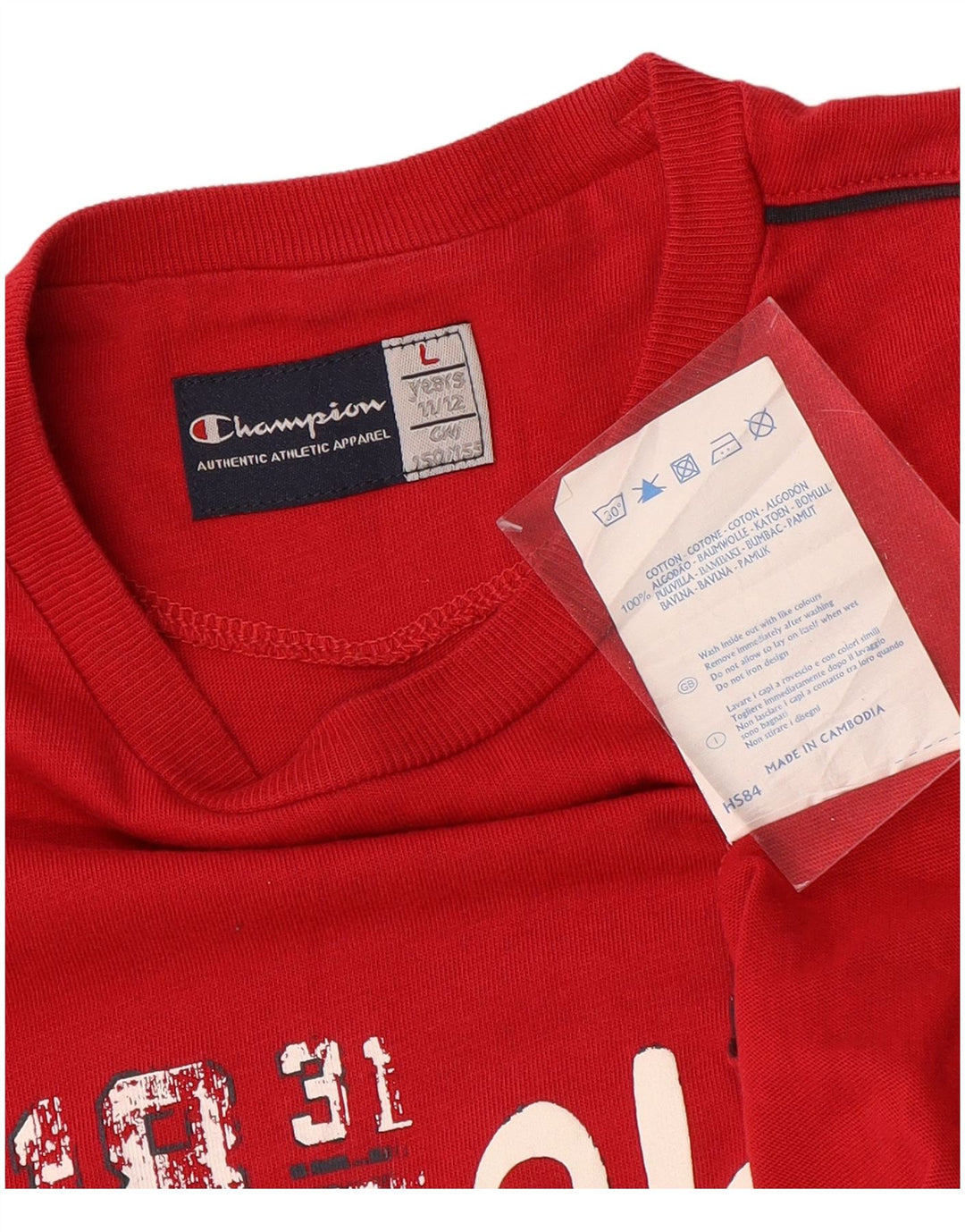 CHAMPION Colete gráfico para meninos 11-12 anos grande algodão colorido vermelho