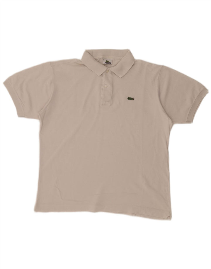 Camisa polo masculina Lacoste tamanho 4 médio algodão branco