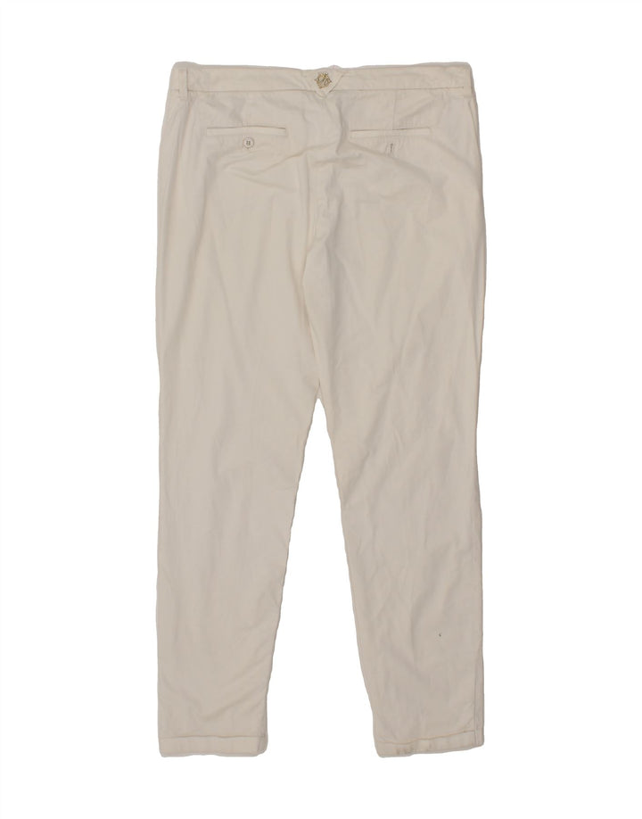 TRUSSARDI Womens Slim Chino Trousers IT 44 Medium W30 L28 White Cotton Vintage Trussardi and Second-Hand Trussardi from Messina Hembry 