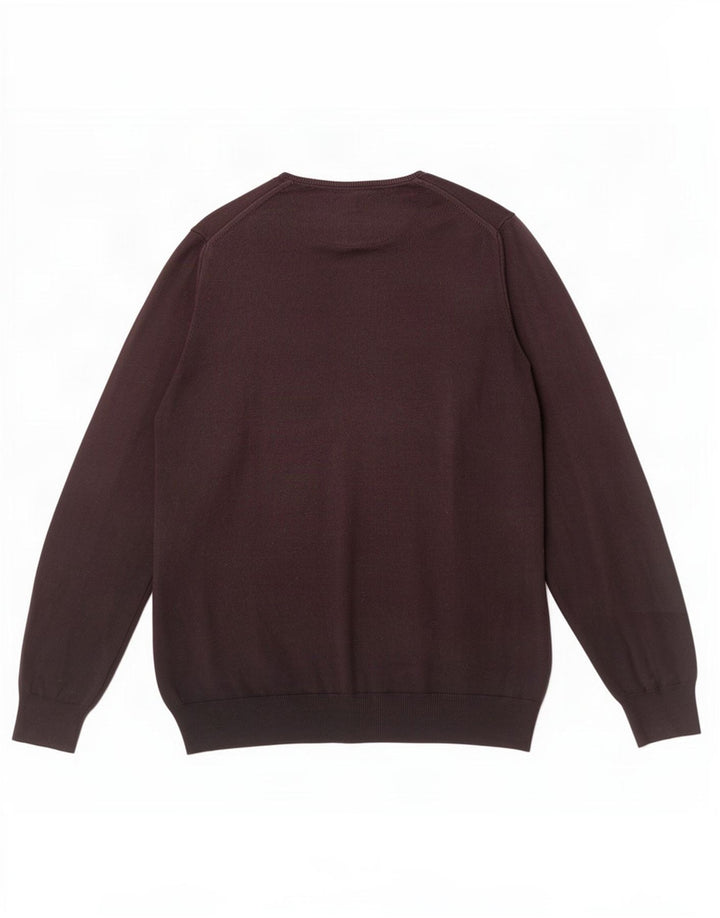 Suéter masculino Zara Regular Fit com gola redonda grande marrom