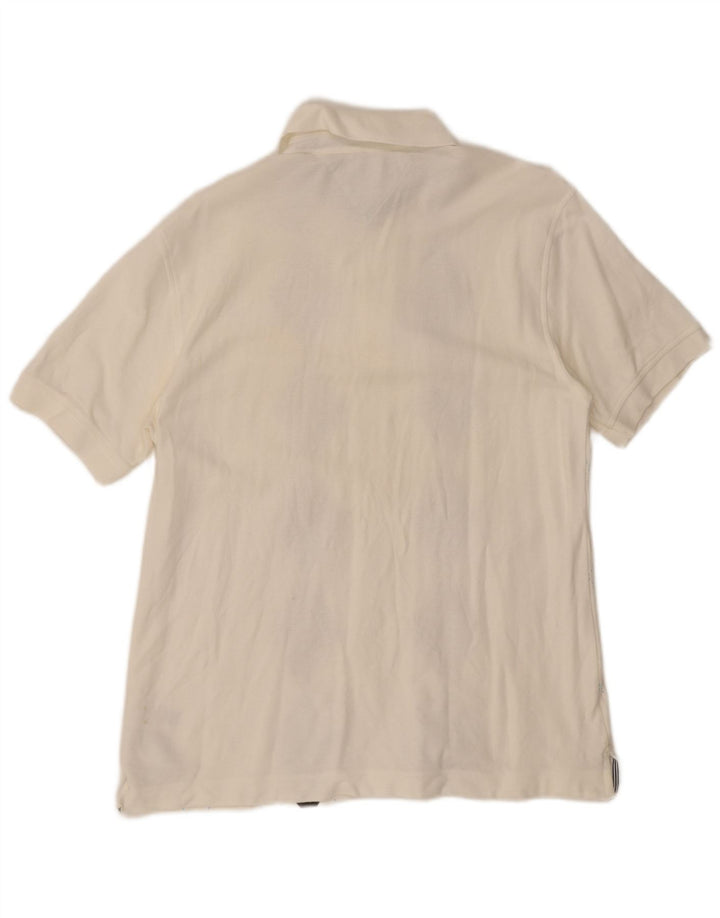 Camisa polo masculina Tommy Hilfiger média branca Argyle/algodão diamante