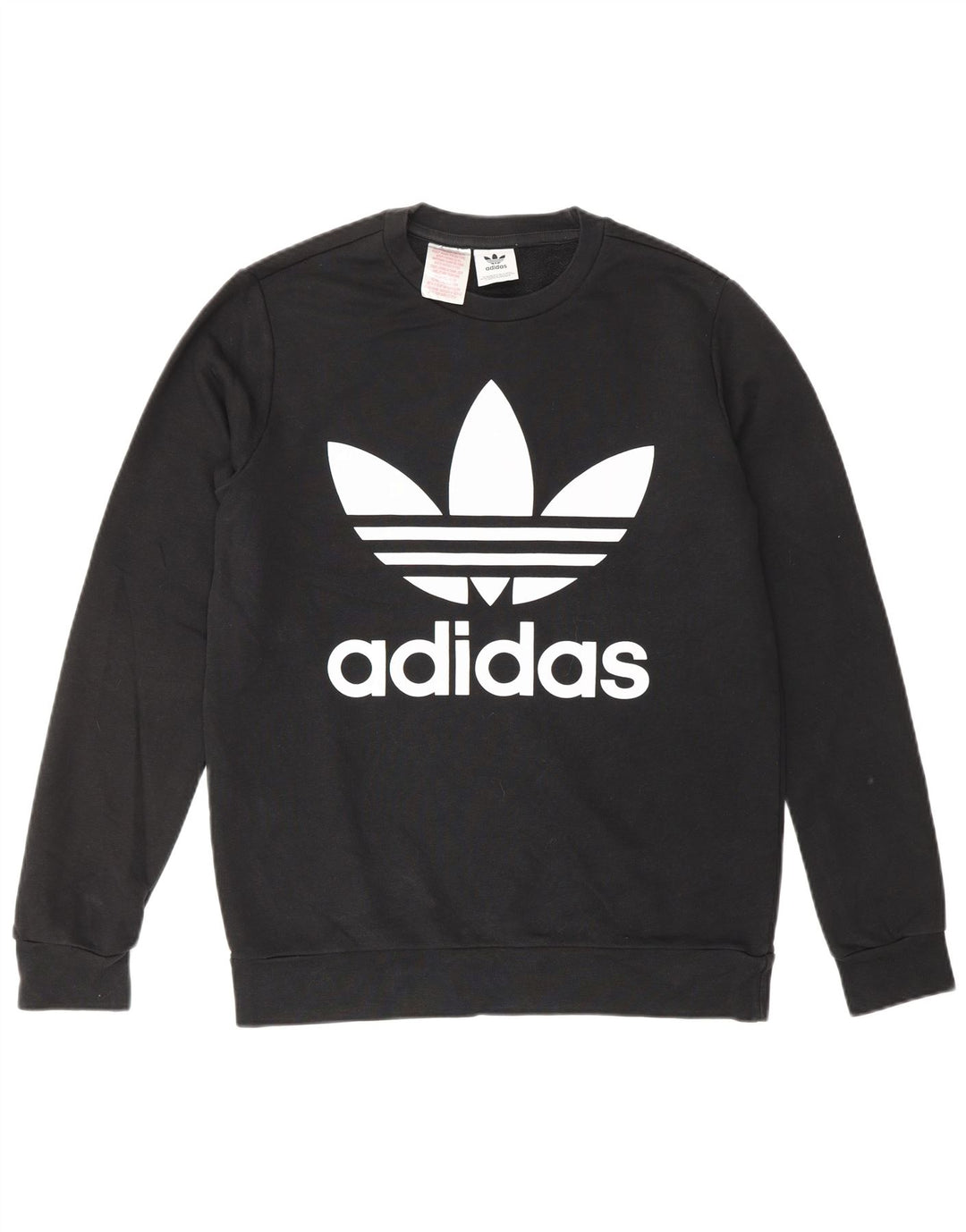 ADIDAS Mens Graphic Sweatshirt Jumper Pequeno Algodão Preto