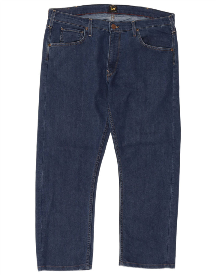 Calça jeans feminina Lee Daren Zip Fly reta cortada W36 L26 algodão azul