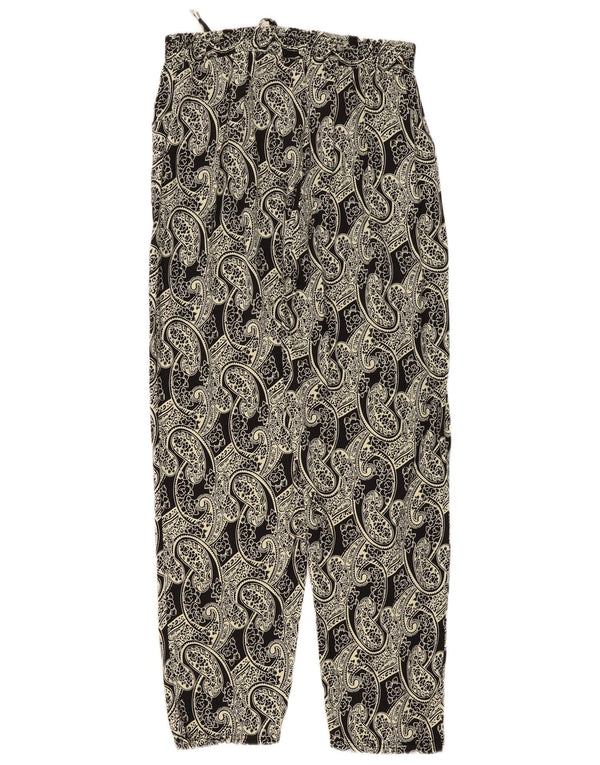 Calça feminina vintage cintura alta solta XL W36 L29 Bege Paisley
