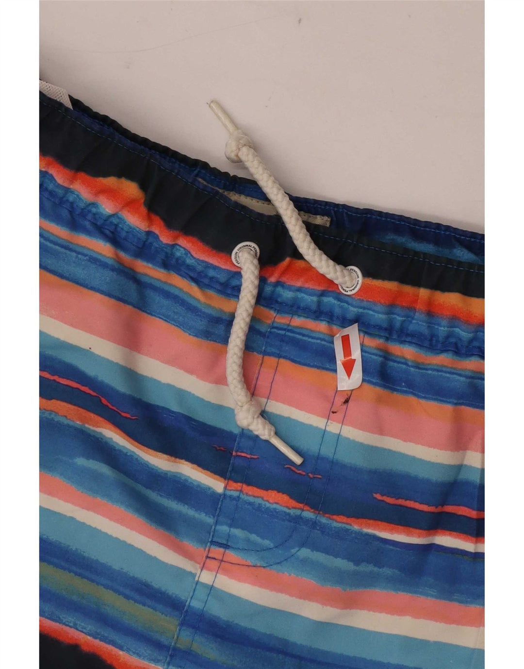 Shorts de natação masculino Penguin pequeno poliéster listrado multicolorido