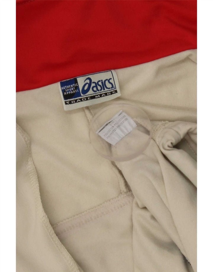 Asics Mens Tracksuit Top Jacket Médio Bege Colourblock Poliéster