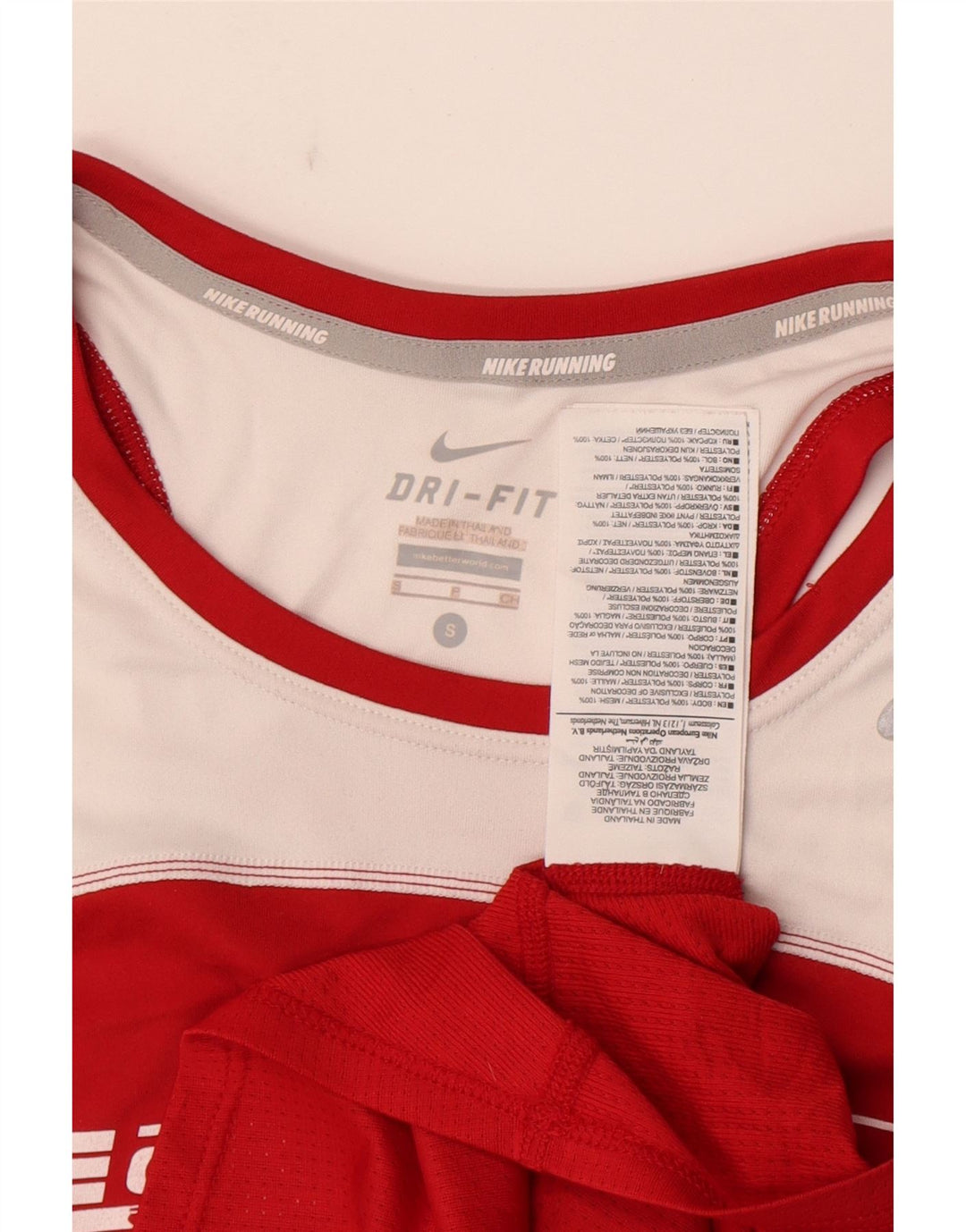 Colete gráfico feminino Nike UK 10 pequeno poliéster colorblock vermelho