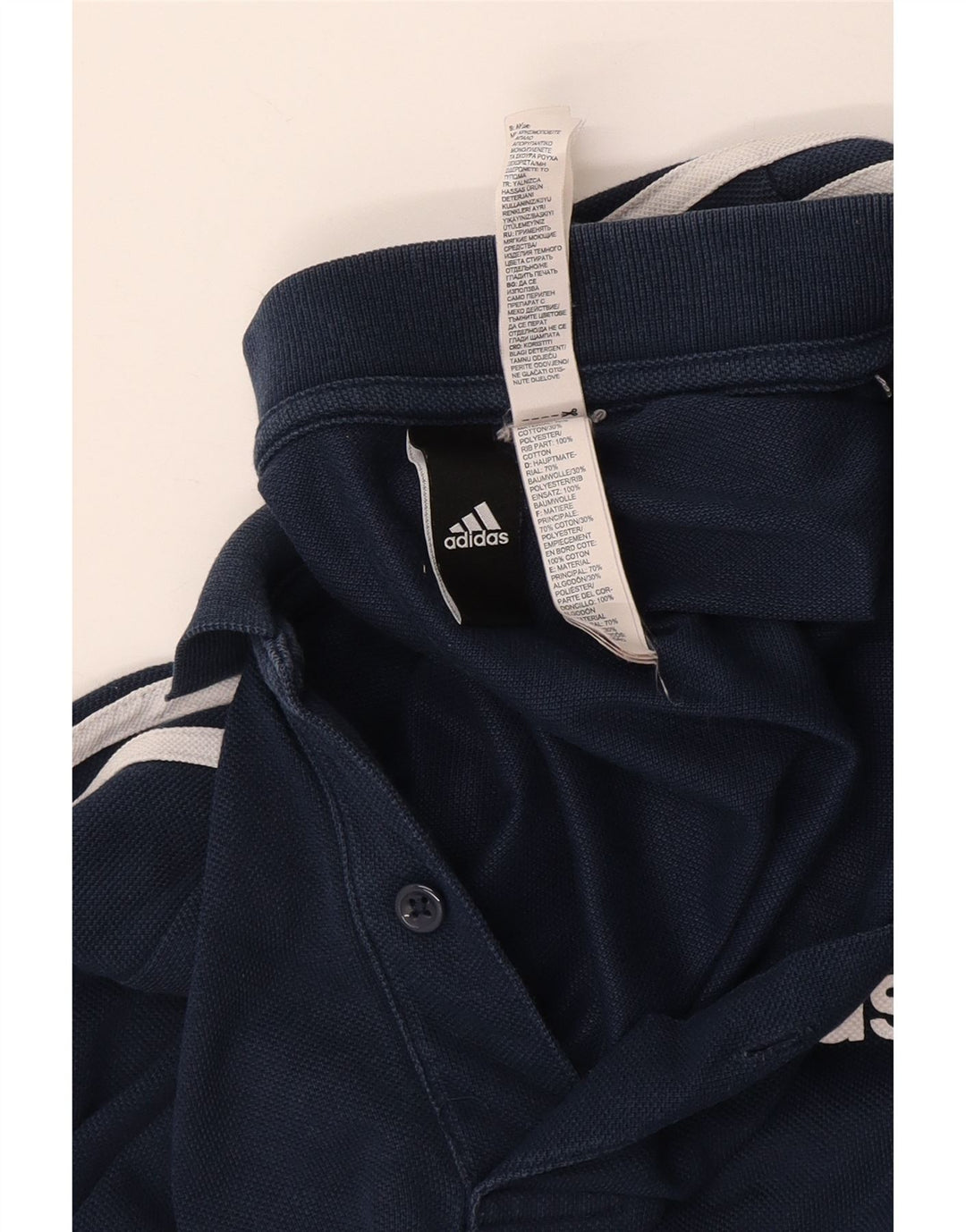 Camisa polo masculina Adidas grande algodão azul marinho