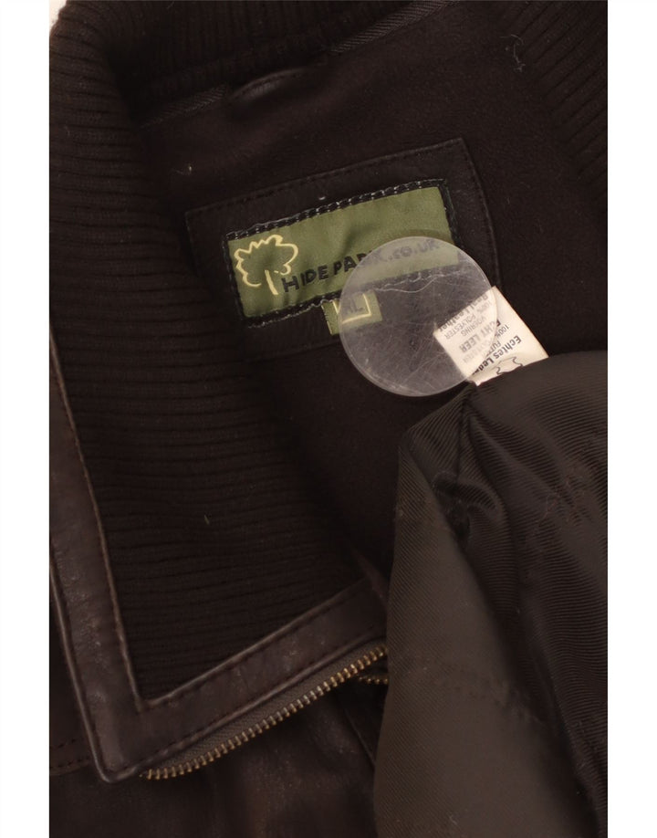 Casaco de couro masculino Hidepark UK 42 XL couro marrom