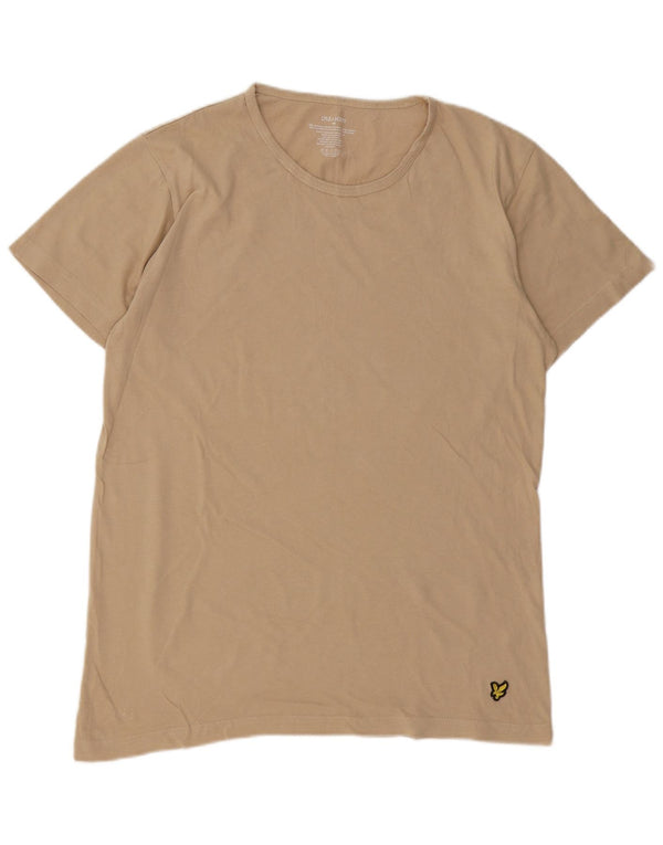 Lyle & Scott Camiseta masculina de algodão bege médio