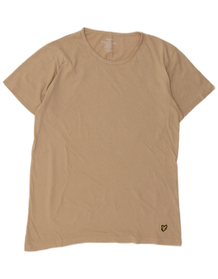 Lyle & Scott Camiseta masculina de algodão bege médio