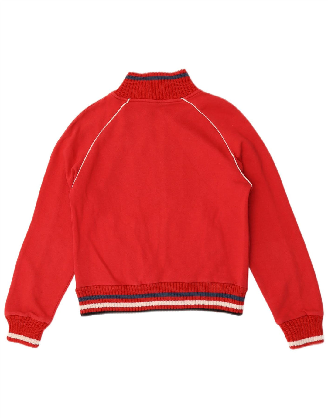 Lotto Womens Tracksuit Top Jacket UK 12 Médio Algodão Listrado Vermelho