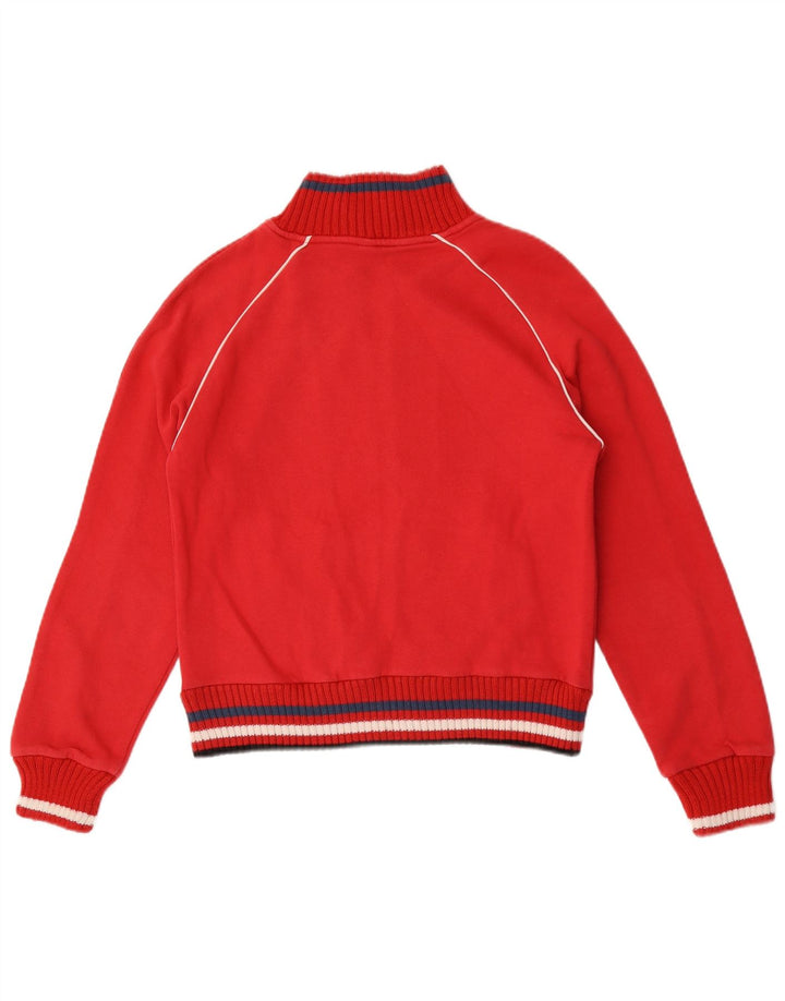 Lotto Womens Tracksuit Top Jacket UK 12 Médio Algodão Listrado Vermelho