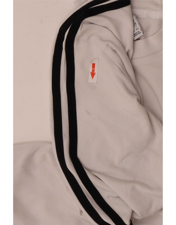 Adidas Mulher Top Manga Longa UK 12 Médio Branco