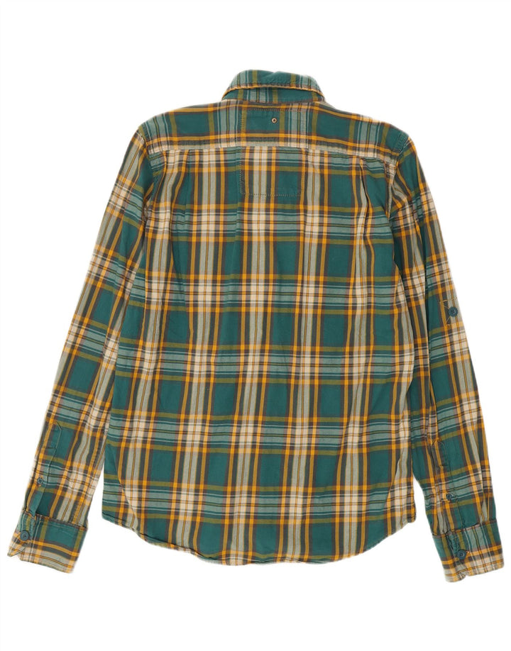 Camisa masculina de flanela Superdry grande algodão xadrez verde