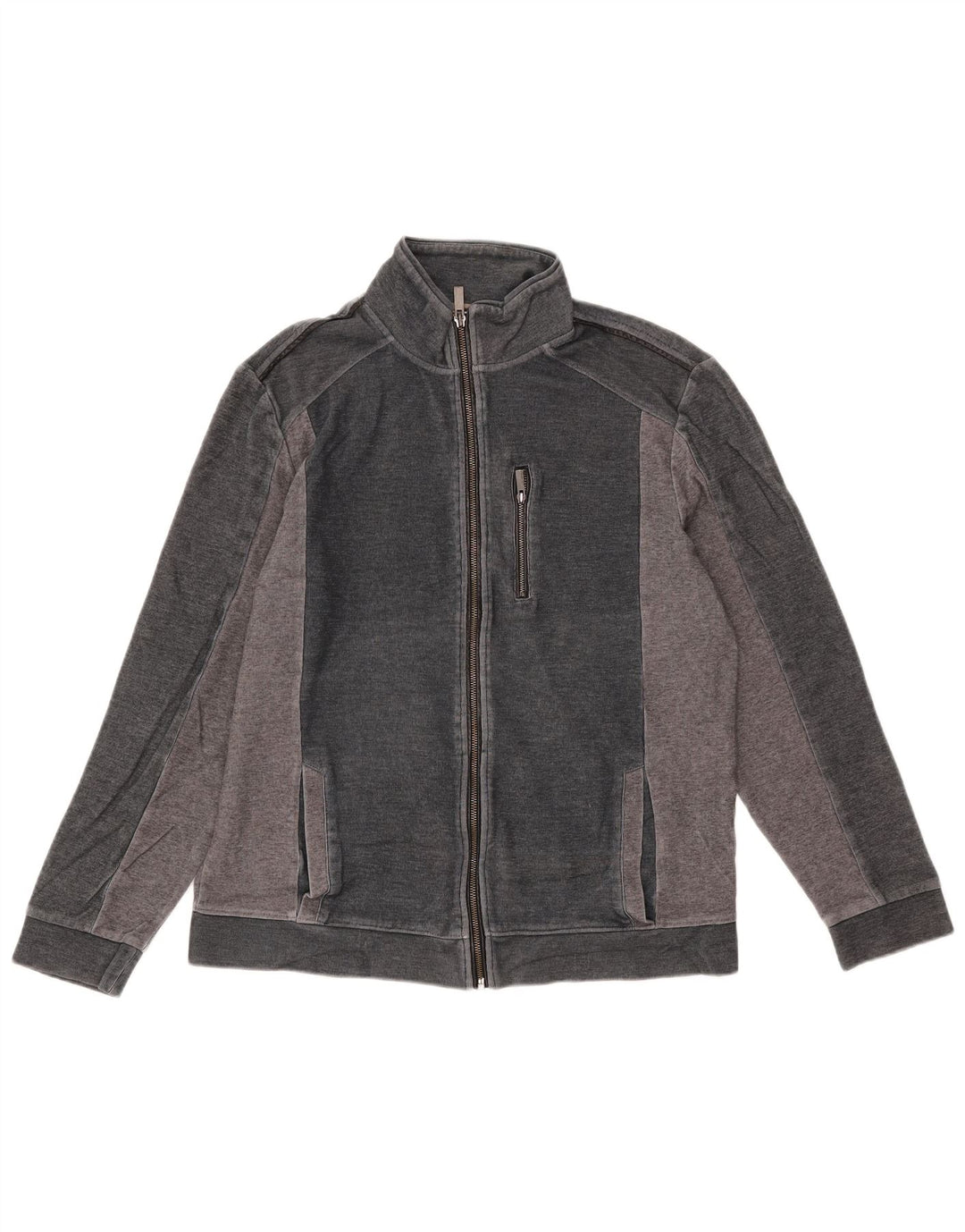 Calvin Klein Jaqueta masculina de agasalho grande cinza colorblock algodão