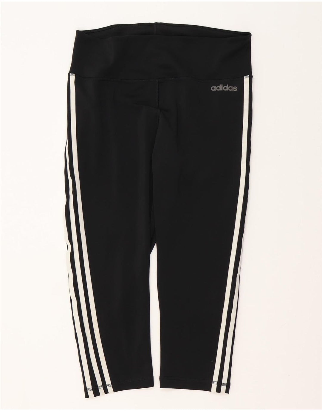 ADIDAS Womens Climalite Capri Leggings UK 16/18 Grande Preto Poliéster