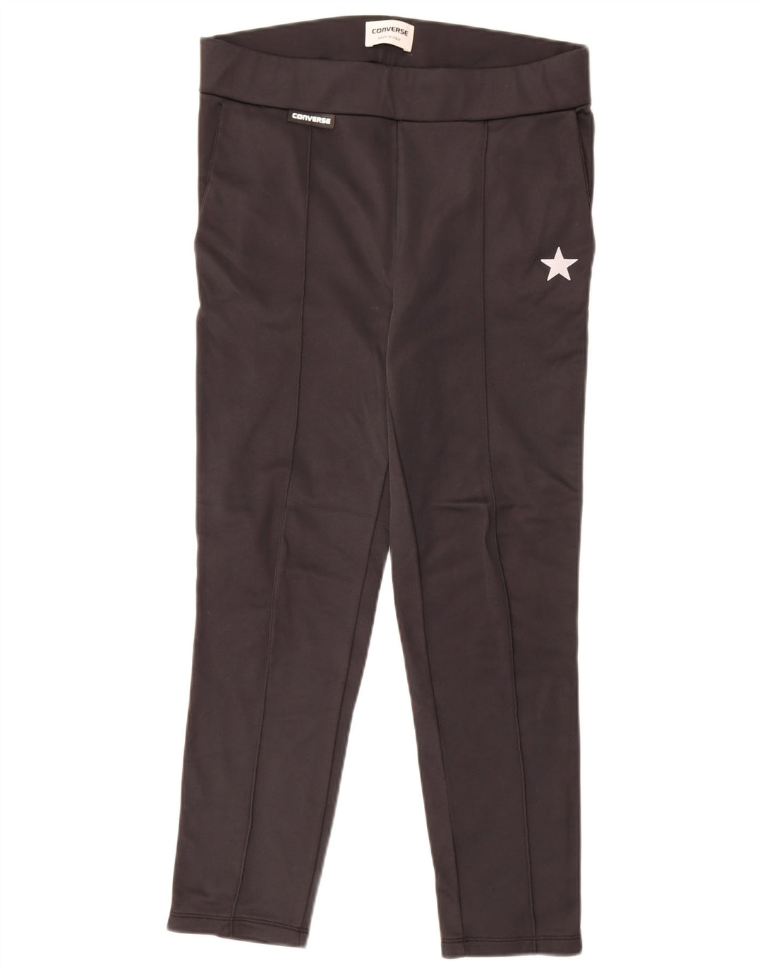 Calça de treino feminina Converse UK 14 médio preto colorblock nylon