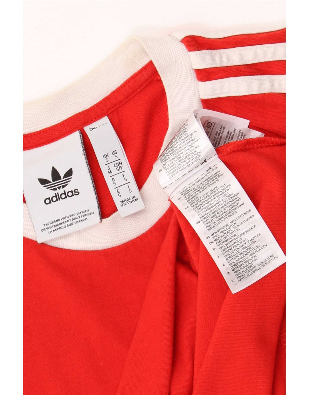 Adidas Mens T-Shirt Top Pequeno Algodão Vermelho