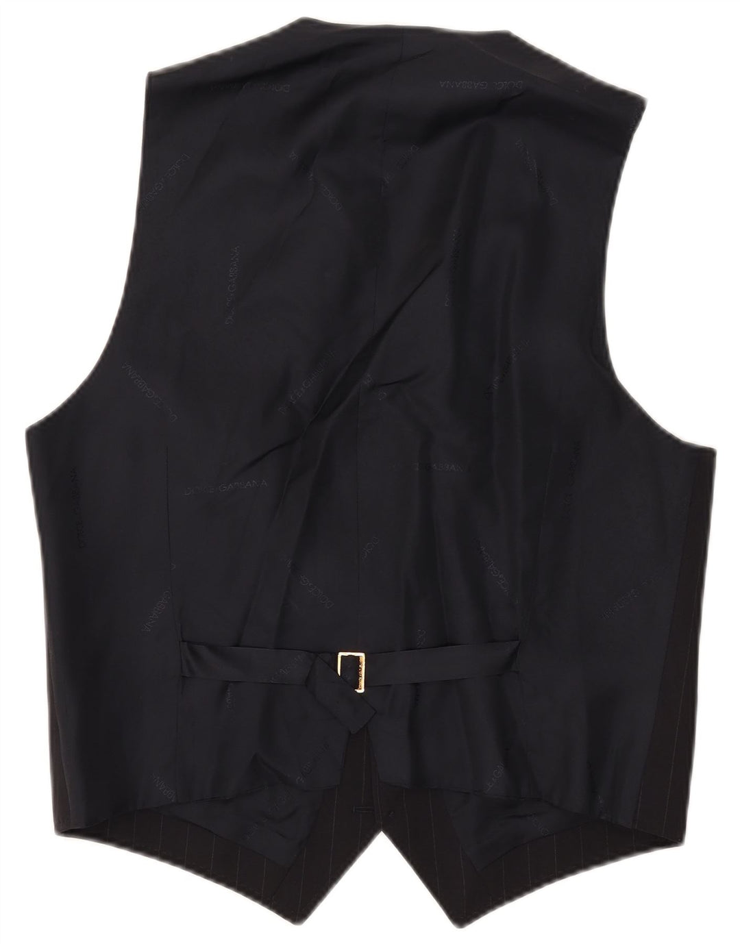 Colete masculino Dolce & Gabbana IT 52 grande lã listrada azul marinho