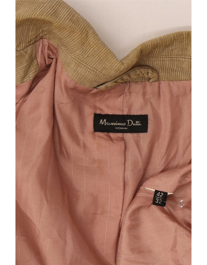 Jaqueta blazer feminina de veludo com 3 botões Massimo Dutti UE 42 grande marrom
