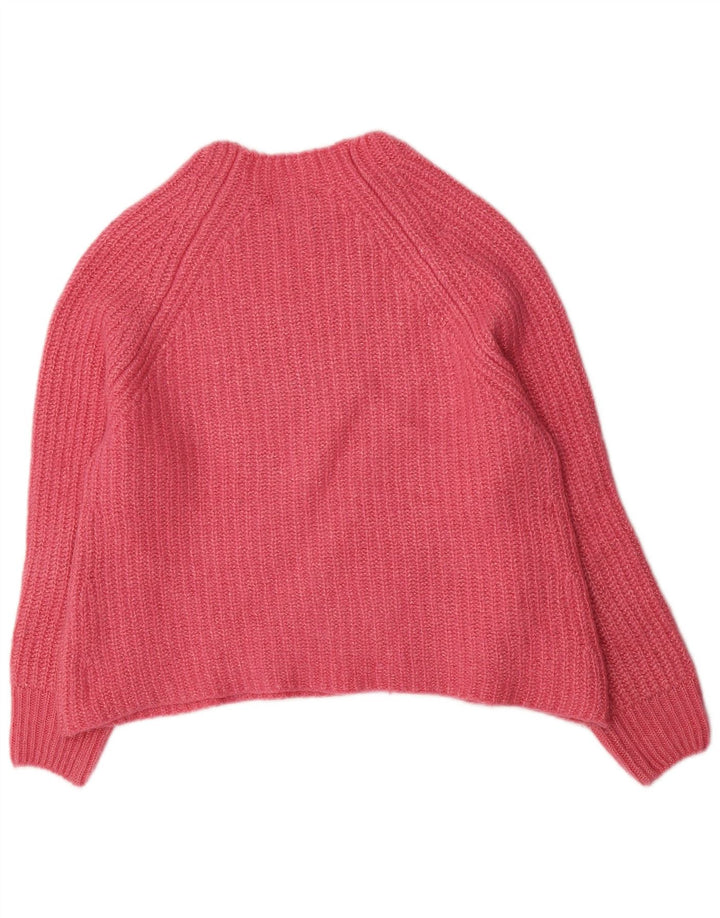 Suéter feminino Massimo Dutti com gola canoa oversized Reino Unido 10 pequeno rosa