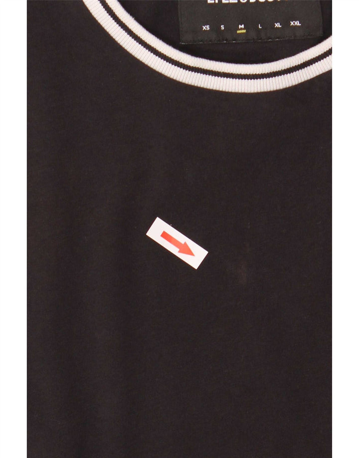 Lyle & Scott Camiseta masculina de algodão colorblock preto médio