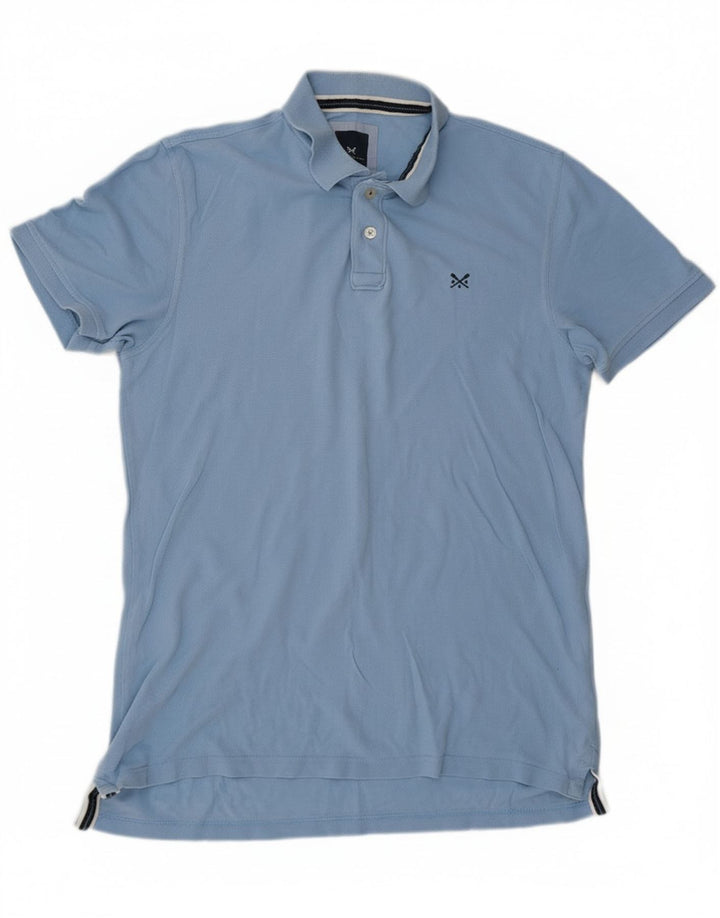 Camisa polo masculina Crew Clothing grande algodão azul