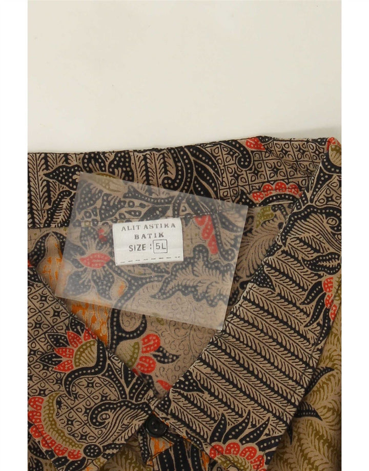 Alit Astika Camisa masculina de manga curta com padrão abstrato 5XL multicolorida
