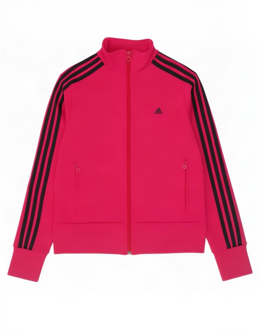 Adidas Womens Tracksuit Top Jacket UK 12 Médio Rosa Poliéster