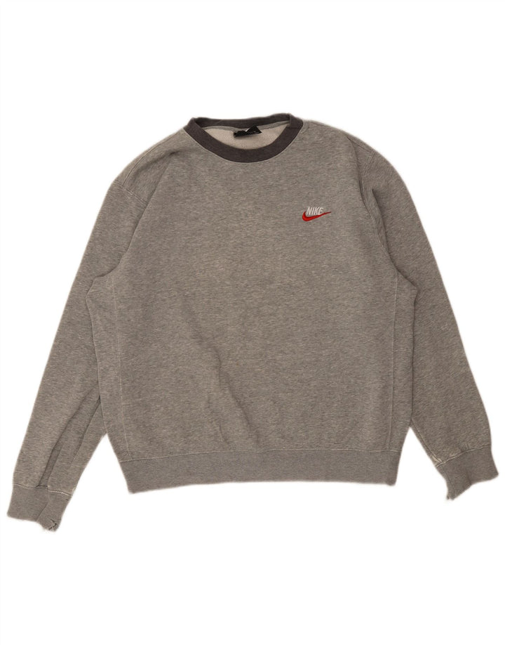 Moletom masculino Nike Jumper cinza médio algodão manchado