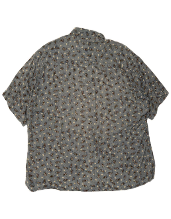 Camisa masculina de manga curta Pierre Cardin XL azul Paisley Rayon