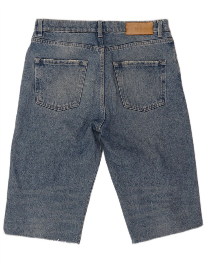 Shorts jeans feminino Hugo Boss W27 pequeno algodão azul