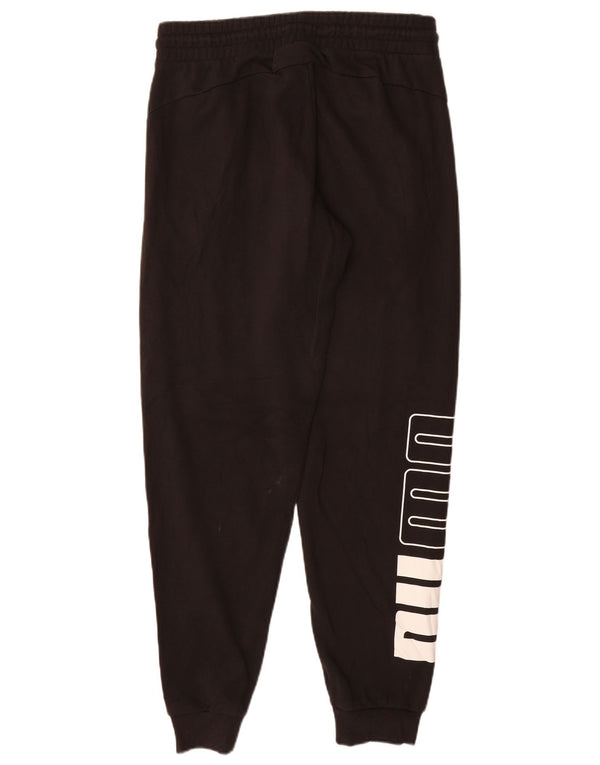 PUMA Mens Graphic Tracksuit Calças Joggers Médio Algodão Preto