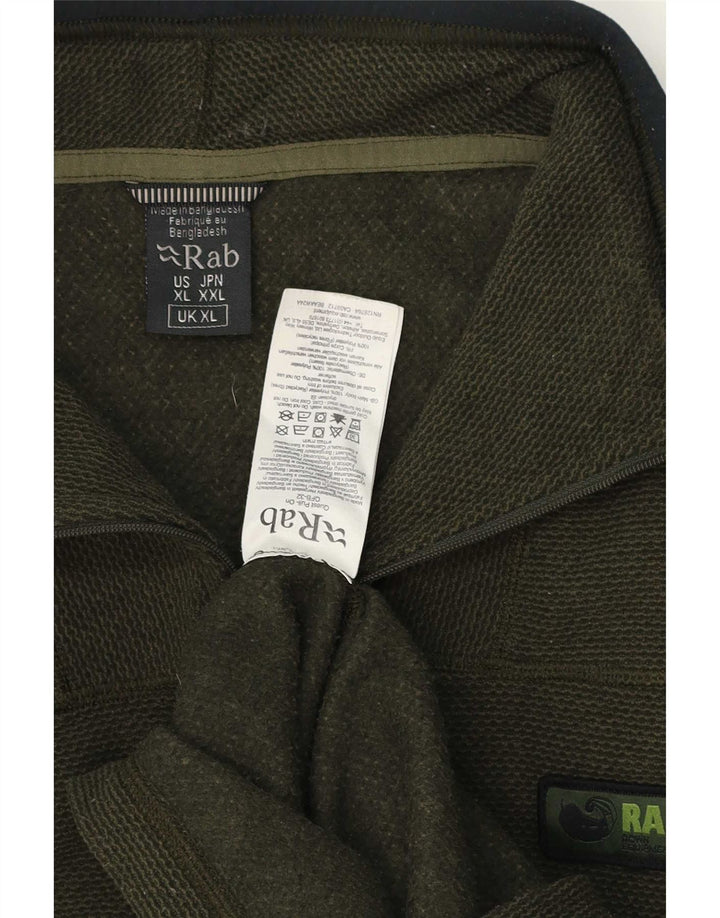 Moletom masculino Rab com zíper e gola XL poliéster verde