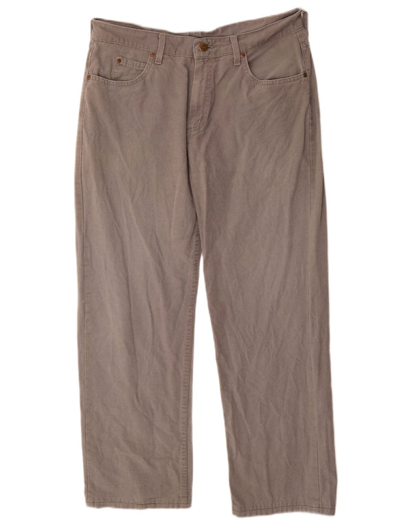 Calça casual reta masculina Lee W34 L28 linho cinza