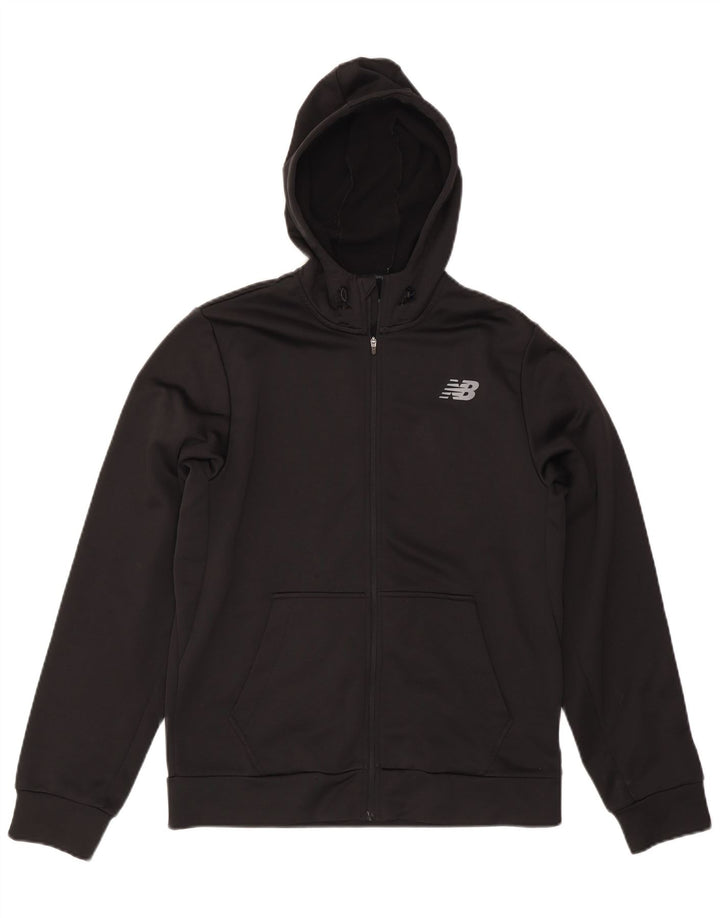 Suéter masculino com capuz e zíper NEW BALANCE poliéster preto médio