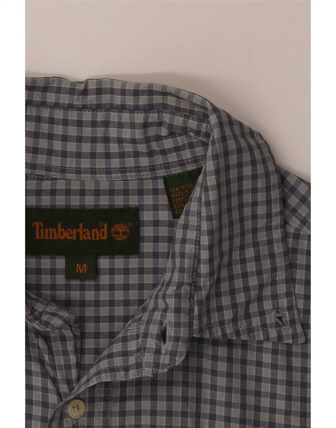 Timberland Camisa masculina média azul xadrez Tencel