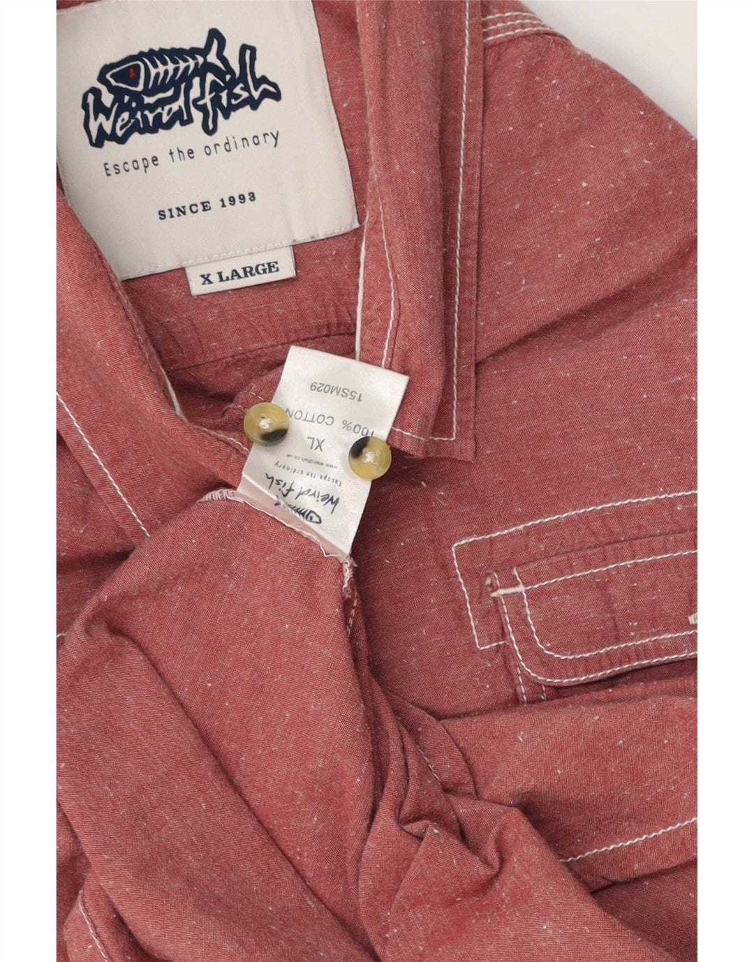 Camisa masculina de manga curta Weird Fish XL algodão rosa