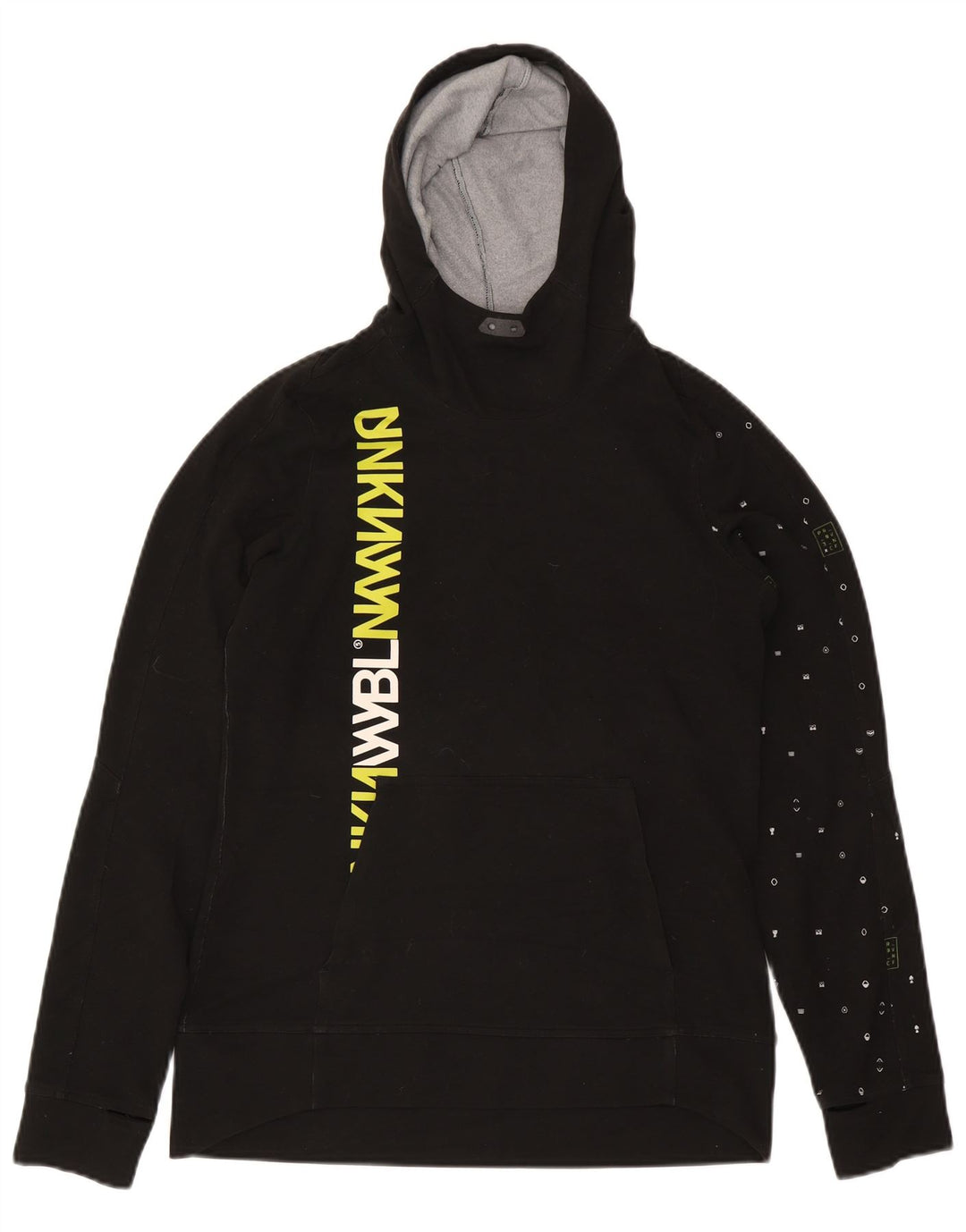 Reebok Mens Graphic Hoodie Jumper Médio Preto Poliéster