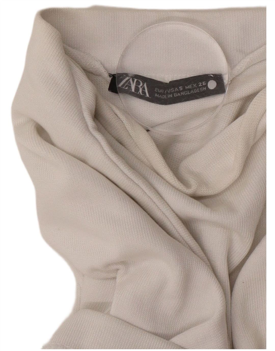 Camiseta feminina grande Zara UK 10 algodão branco pequeno