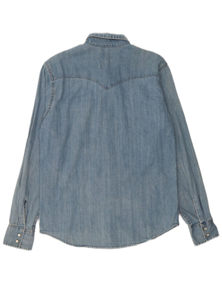 Camisa jeans masculina LEVI'S de algodão azul médio