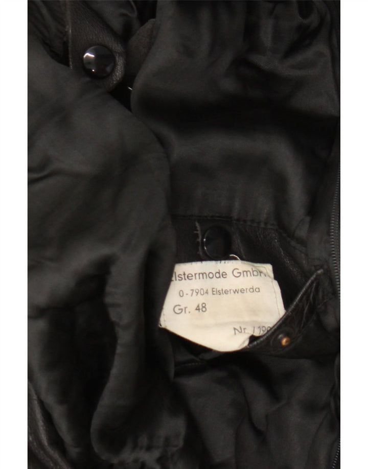 Jaqueta de couro masculina vintage EU 48 couro preto médio