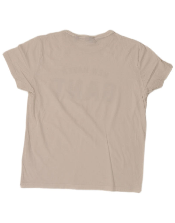 Camiseta masculina gráfica Gant grande algodão branco