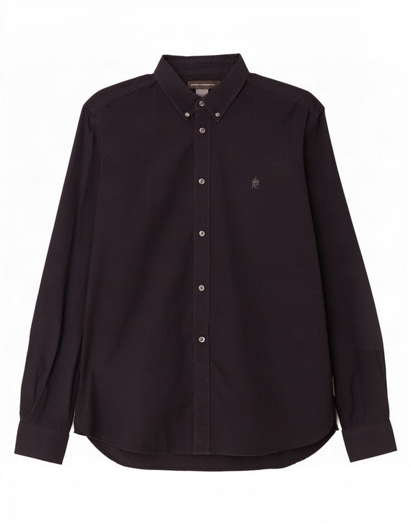 Camisa masculina French Connection grande algodão azul marinho