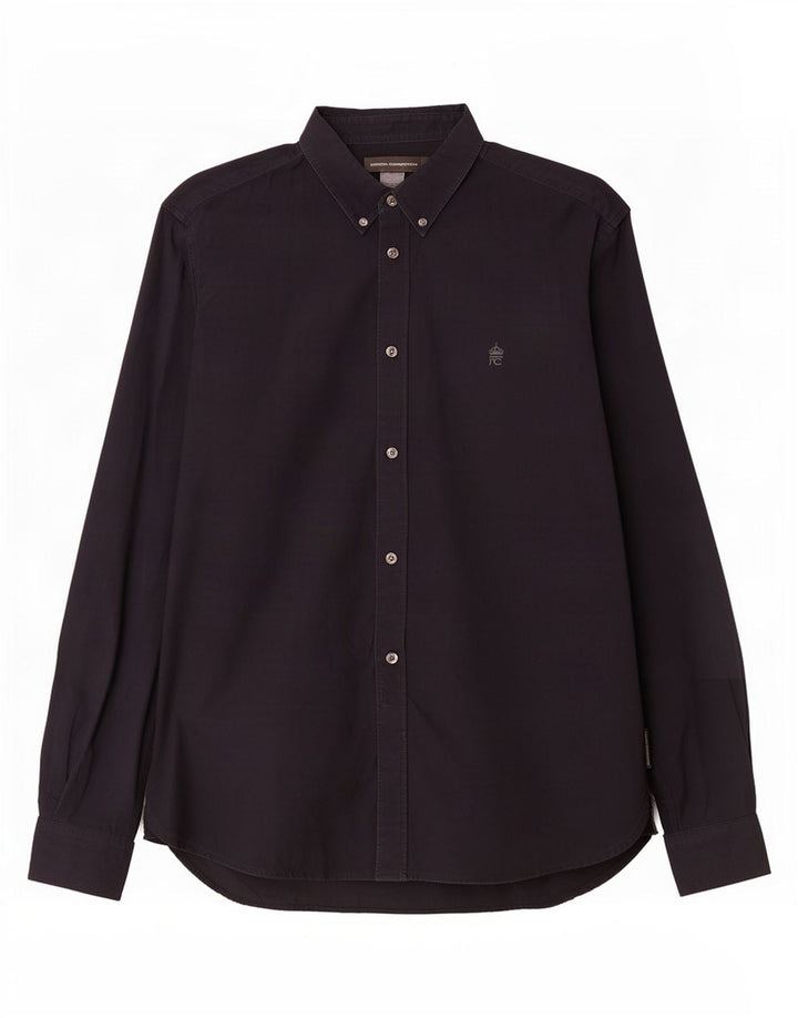 Camisa masculina French Connection grande algodão azul marinho