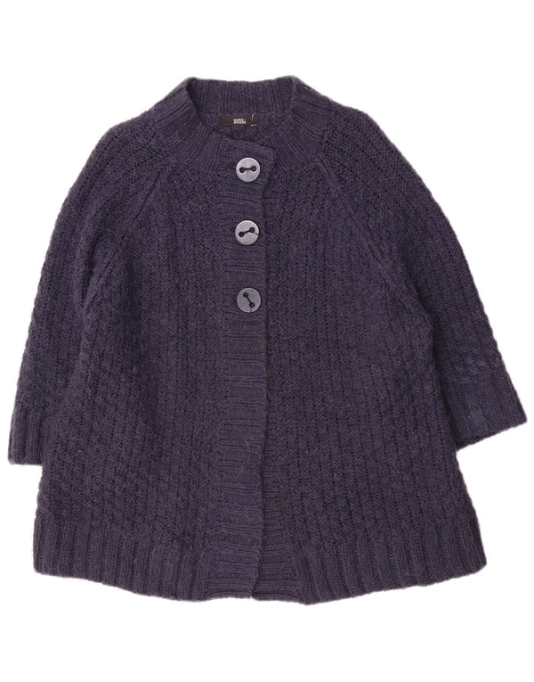 Suéter cardigã feminino de manga 3/4 Marks & Spencer Reino Unido 22 3XL azul marinho